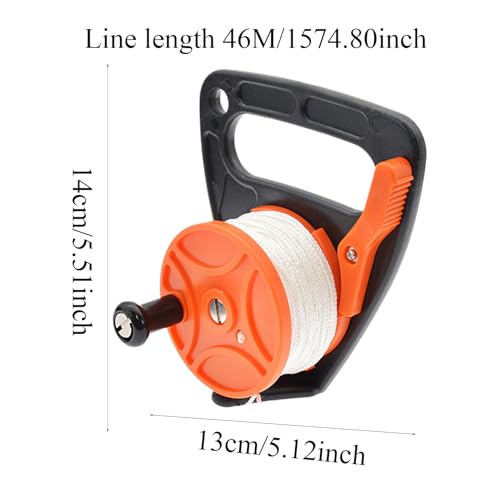 Carrete de buceo compacto con cuerda de alta visibilidad para kayak 3