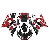 DFMT Injection Fairing Kit Fit for 1998 1999 2000 2001 2002 Yamaha YZF R6 Fairings 1998-2002 YZF-R1 ABS Plastic Bodywork Motorcycle Body Frame Body Kit (Red & Black)