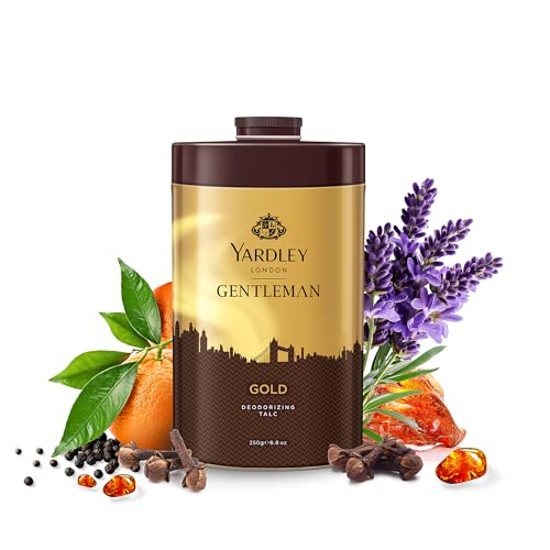 London Gold Deodorizing Talc| Fresh Woody Scent| Masculine Fragrance| Body Talc for Men| 250g