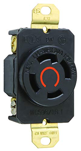 Legrand Pass & Seymour L1430RCCV3 Turnlok Industrial Spec Grade Locking Receptacle, 30 Amp 125/250V, NEMA L14-30R, Black (1 Count)