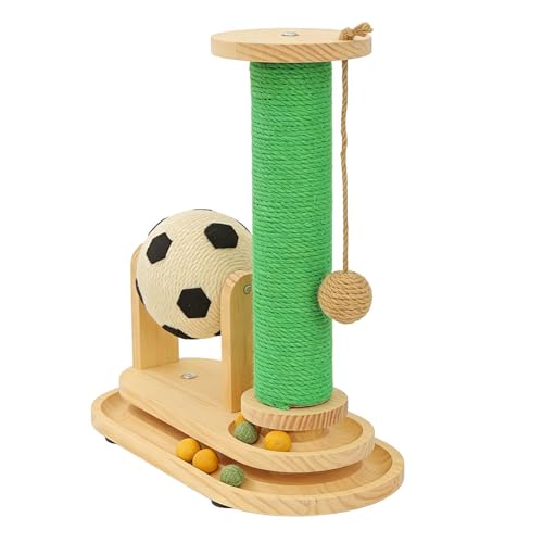 Griffoir pour chat format coin et canapé avec jeu de foot pour salon