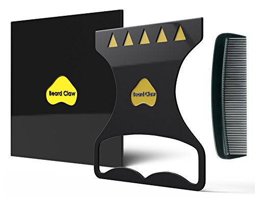 Beard Trimming Kit - Beard Claw by GuideLine Pro - Beard & Mustache Template Shapes face w/Beard Comb, Premium Durable Material, Universal Hair Care Product for Men
