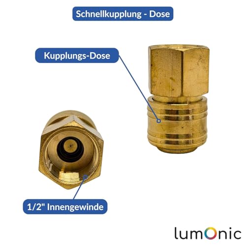 Acoplamiento rápido Lumonic de latón 1/2 pulgada con rosca interior para aire comprimido x10 3