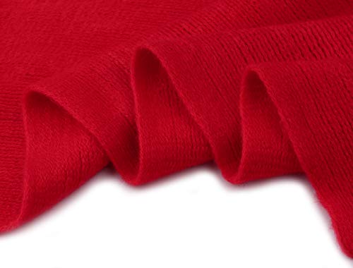 Allegra K Women Winter Scarf Warm Knitted Long Rectangle Shape Stylish 200X30Cm/79X12 Red #TOP1