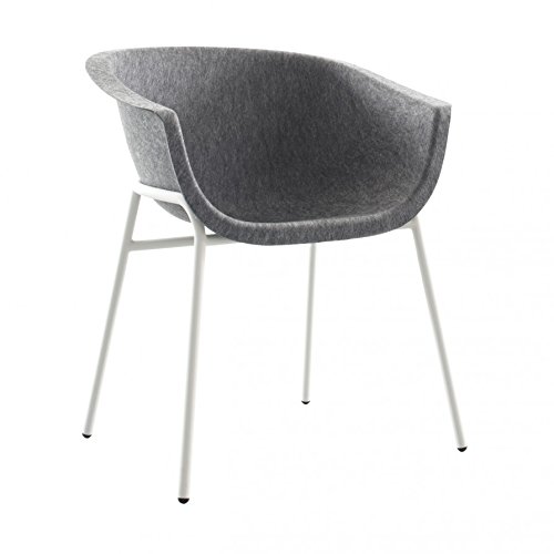 Conmoto Chairman Armlehnstuhl mit Metallgestell weiß/Sitzschale grau Cover