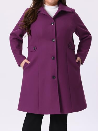 Agnes Orinda Women's Plus Size Single Breasted Belted Winter Long Coat2