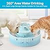 VinDox Fontana per Gatti Ceramica con Filtro di Ricambio e Pompa Intelligente, 2.1L Ceramica Fontana per Gatti e Cani, Pet Water Fountain Drinking Bowl (Blu)