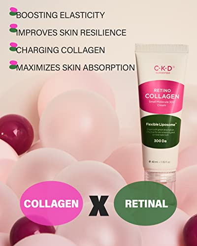 Ckd Retino Retinal And Collagen Molecule 300 Anti-Wrinkle Firming Face Cream 40Ml (1.35 Fl.oz.) - Low Molecular Weight ​Water Soluble Collagen (53%) Day & Night For Saggy Skin, Reduces Fine Lines #TOP1
