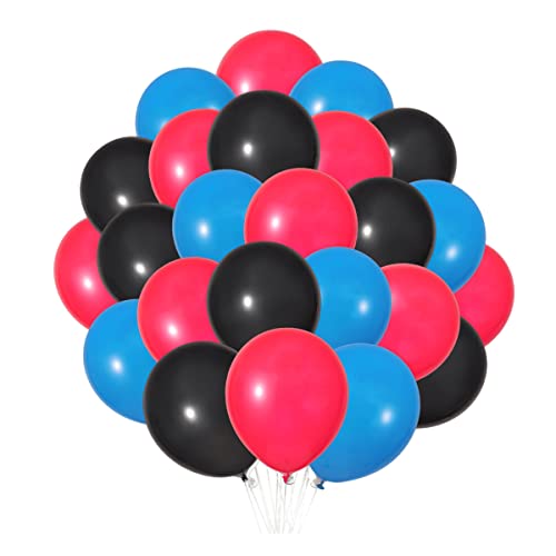 Image of 300 Pack Red Black Blue Balloons 100 of each of the 3 colors 12 inch Red Black Blue Latex Party Balloon Bulk for Various Party Events Decorations