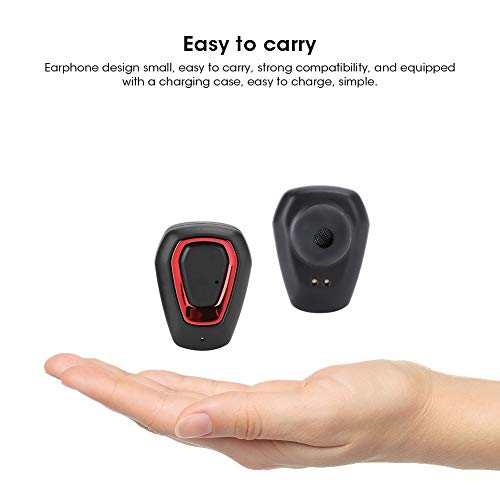Draadloze oortelefoons, duurzame oortelefoons van hoge kwaliteit, draagbaar met oplaaddoos voor geschenken(Zwart rood) - Image 7