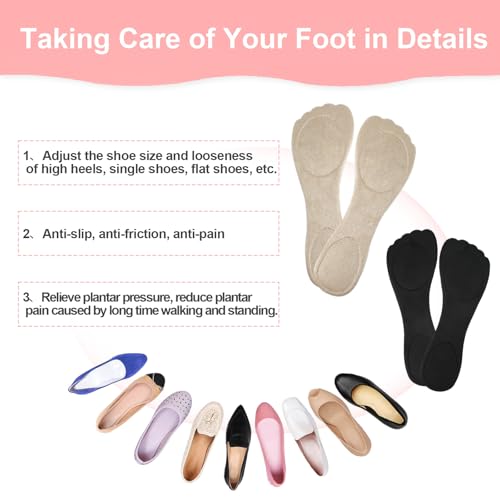 Image of 2 Pair Insoles for Heels, High Heel Shoe Gel Insoles Women, Comfort Pads, Inner Soles for Women Shoes Sandals