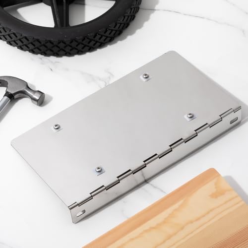 Image of Pelopy 1 Pcs No Drill Stainless Steel Universal License Plate Mount with Hinge Screw Accessories, License Bracket Holder, Durable Car Tag Holder for Pickup Truck Trailer Semi Trailers, Classic Cars