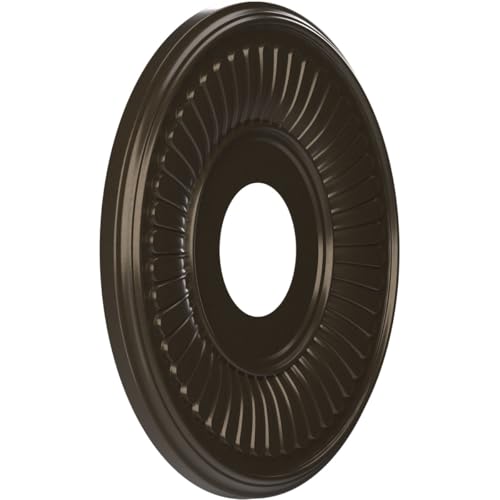Image of Ekena Millwork 13 inchOD x 3 1 /2 inchID x 3 /4 inchP Berkshire Thermoformed PVC Ceiling Medallion (Fits Canopies up to 5 3 /4 inch), Metallic Dark Bronze