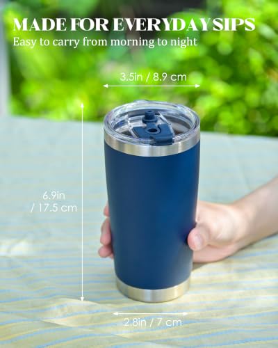 avodvo 20oz Tumbler with 2 Lids and Straw, Stainless Steel Travel Mug - image 2