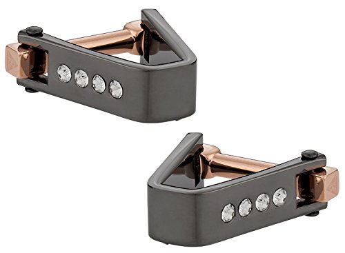 Mancuernillas Crystal Gunmetal con Caja de Regalo miniatura 1