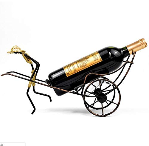 ワインラックギフト創造的な人力車カートワインラックレトロ錬鉄製ワインラック家の装飾のサムネイル