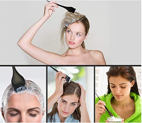 Image of Professional Salon Hair Coloring Bowl with Brush, Hair Dyeing Kit, Bleaching Tool, Black, 1 Bowl and 1 Brush Set