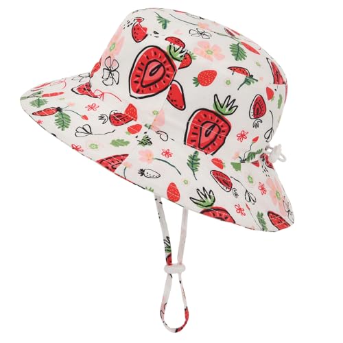 Sombrero de sol para bebé ajustable con protección UPF 50+ para niños rojo