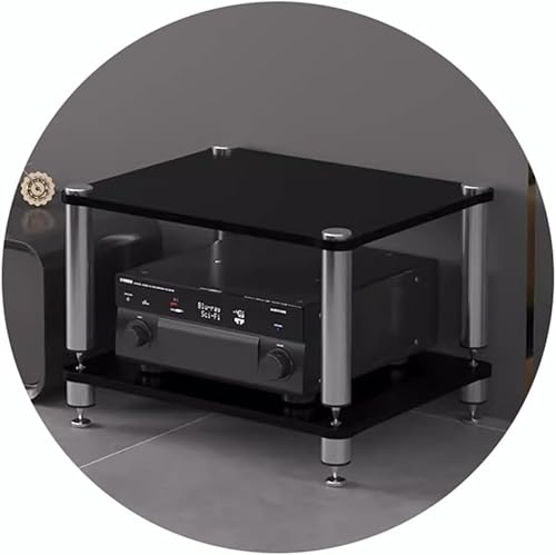 Supporto audio AV mensola - Rack a livelli con piedini ammortizzanti robusto armadio video design moderno per giradischi e dispositivi