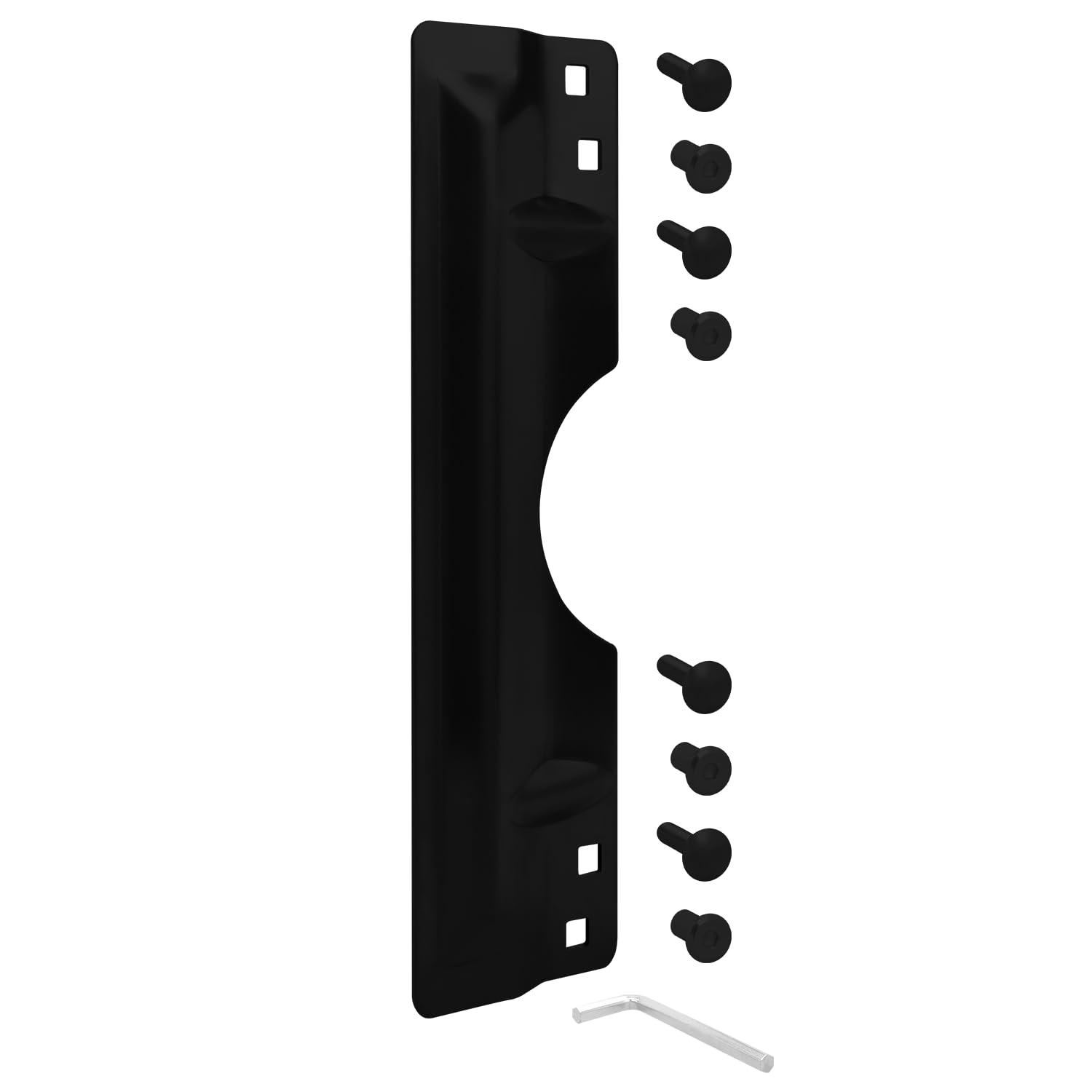 Nuk3y Protection de loquet de porte en acier inoxydable pour portes battantes (noir, 7,6 x 27,9 cm)