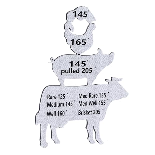 Meat Temperature Magnet, Meat Internal Cooking Temperatures Magnet Sign, Stacked Animal Internal Temperature Grill Magnet, Cute Meat Tempe Magnet Decor for Grill