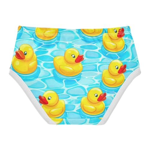 Cotton Girls Underwear Toddler Cute Yellow Ducks Blue Pool Panties for Girl Stylish Briefs Girls Undies 2t2