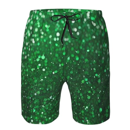 Green Sequin Sparkle Print Stylish Men Beach Shorts Lightweight Cozy Swim Trunks Summer Casual Outings Holiday4