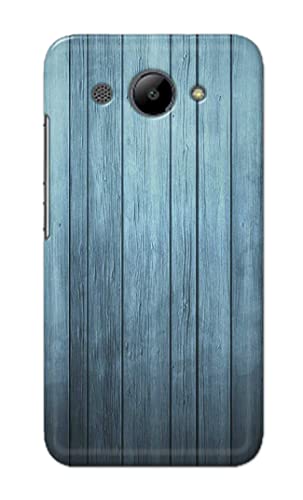 Image of Printed Hard Back Cover Case for Huawei Y3 2017 Back Cover (Wooden Blue) -1302