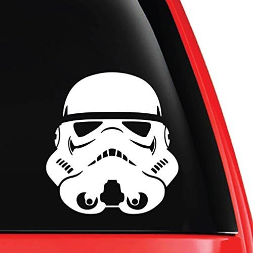 EvolveFISH SW Stormtrooper Pilot Helmet Weatherproof Vinyl Decal - [White][5"]
