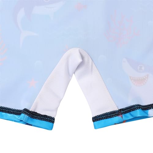 Image of HUAANIUE Toddler Boy Swimsuit Rashguard One-Piece Swimwear 0-6 Years | UPF 50+ sun protection, front zipper with chin guard, 4-way stretch quick-dry fabric, flatlock seams anti-chafing