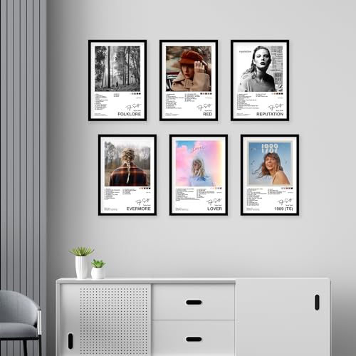 Image of CodersParadise - Popular Music Artist Wall Poster Frames - Pack Of 6 | 8 x 12cm (A4 Size) | Aesthetic Artwork Framed Posters | Framed Posters For Living Room, Bedroom, Home And Office