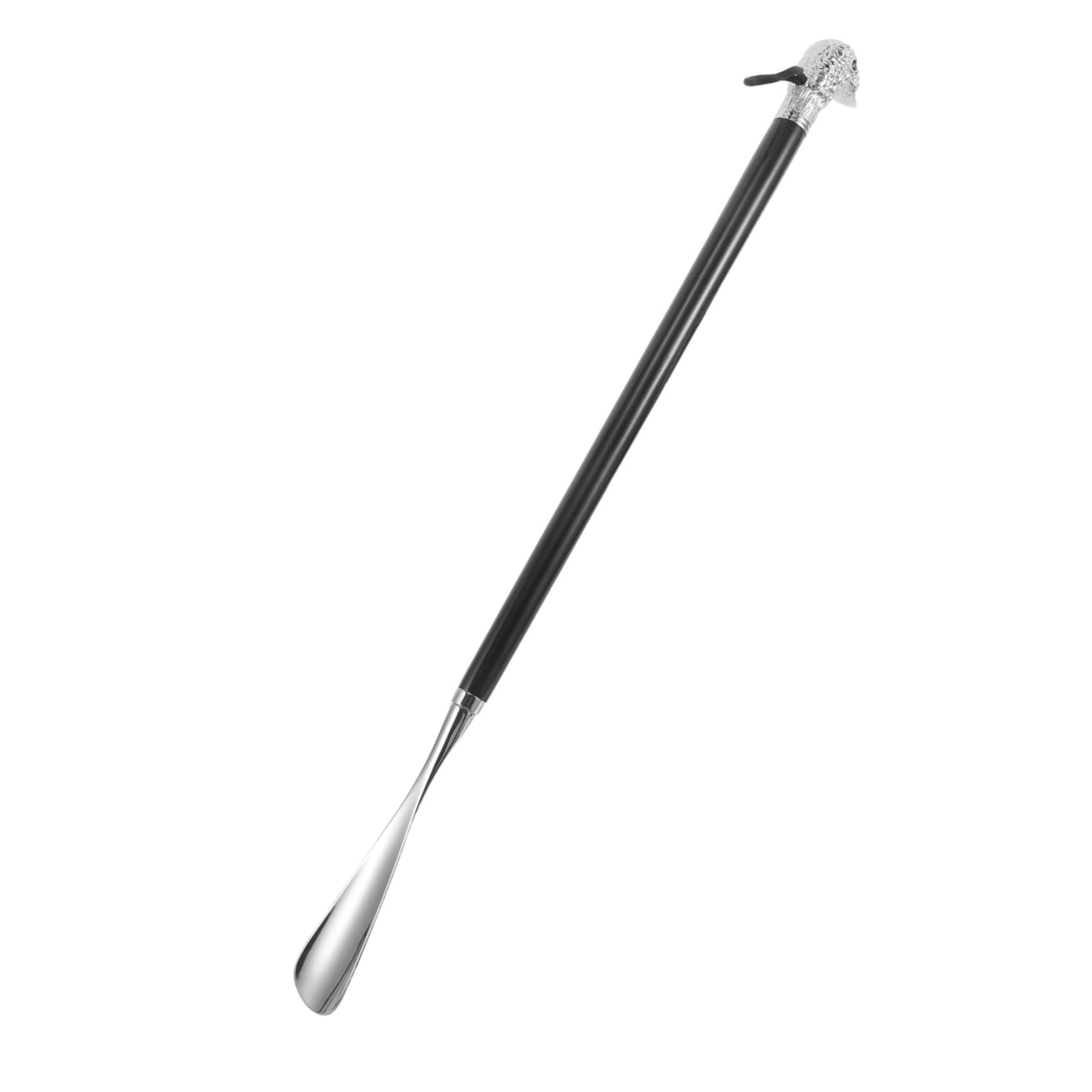 TOYANDONA Calzascarpe in Metallo, Calzascarpe da Viaggio Ergonomico, 56cm, Nero, per Anziani e Donne in Gravidanza, per Casa e Vacanze