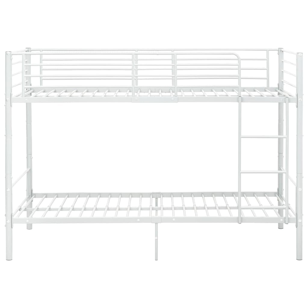 vidaXL Letto a Castello Bianco in Metallo 90x200 cm