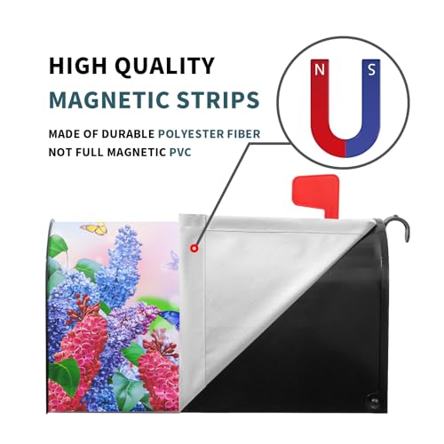 Image of Spring Flower Mailbox Covers Magnetic Standard Size 21 X 25.5 Inch Butterfly Magnetic Mailbox Cover Summer Floral Mailbox Wraps Post Box Cover Decoration Outdoor Garden Home Yard Outside