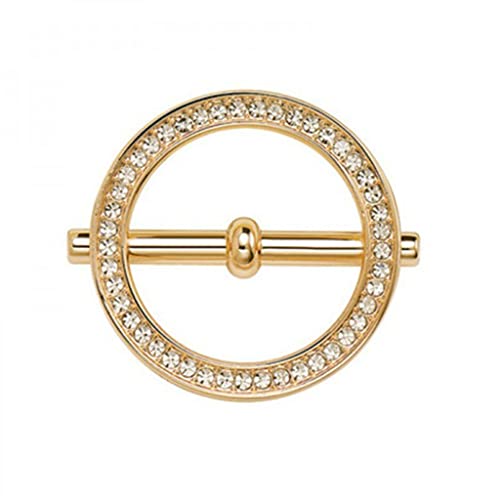Broche ronde écharpe avec boucle de fixation en cristal antidérapante