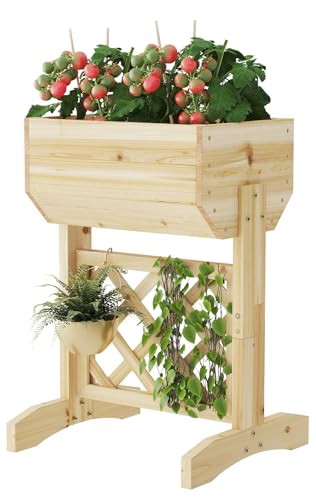 viewcare Small Raised Garden Bed with Lattice Panels