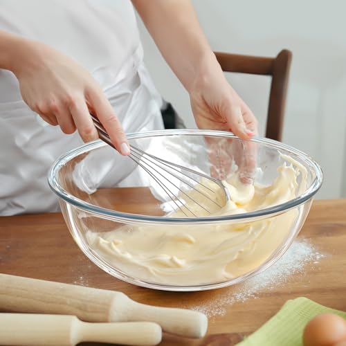 Tazón grande de vidrio transparente 6 Qt para cocina miniatura 6