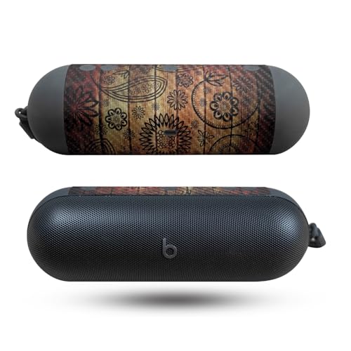 Image of Carbon Fiber Speaker Skin Compatible with Beats Pill (2024) - Wooden Floral - Premium 3M Vinyl Protective Wrap Decal Cover - Easy to Apply | Crafted in The USA by MightySkins