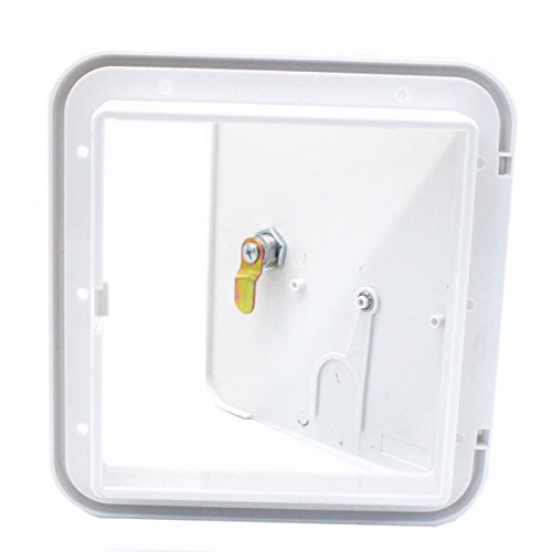 X-Haibei Rv Electric Power Cord Cable Hatch Cover Camper Trailer Hose Storage Door Compartment Lock 2 Keys W 6-1/4 Inch, H 6-3/4 Inch White #TOP5