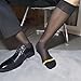 Mens Thin Silk Formal Dress Socks See Through Sheer Tube Male Suit Business Dress Striped Long Knee Fashionable