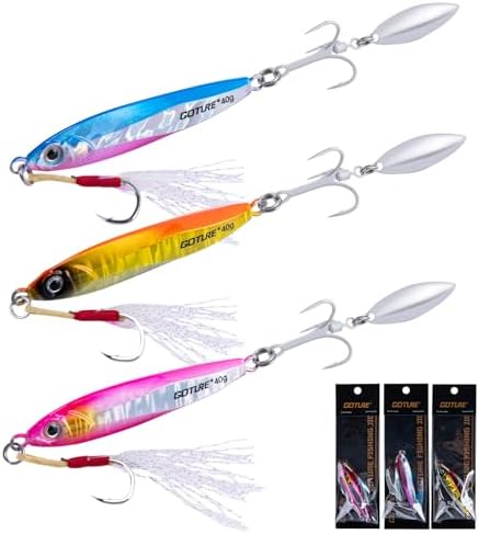 Goture Fishing Jigs, 40g 60g Vertical Jig Saltwater Freshwater, J...