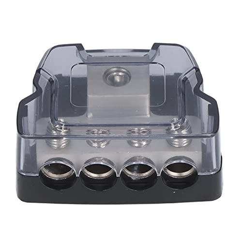 Ymiko Bloque de Distribución de Energía de 4 Vías, Soporte de Fusible de Amplificador, Distribuidor de Tierra, Divisor, Amplificador de Audio de Coche para Amplificador de Coche, Divisor de Audio