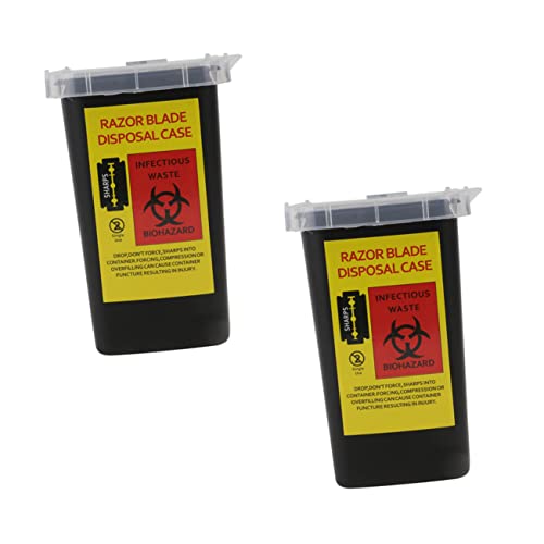 MERRYHAPY 2piezas Estuche Para Guardar Maquinillas De Afeitar Contenedor De Reciclaje De Cuchillas Unidades Compacto Portátil Tapa Para Barbería