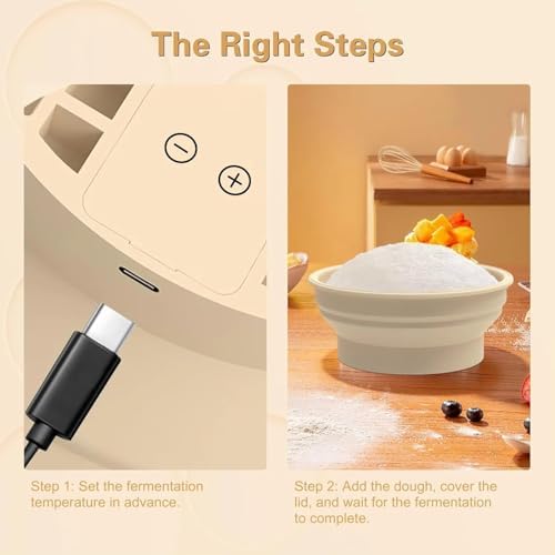 Starter kit riscaldato rotondo per lievitazione del pane, temperatura regolabile, per la preparazione di pane, yogurt, pizza