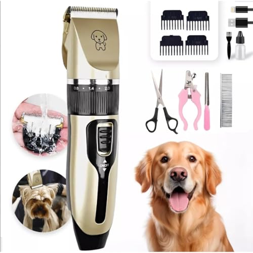 Máquina de Tosa Pet Premium Profissional para Pêlos de Cachorro Gato com Acessórios Lâminas Precisas