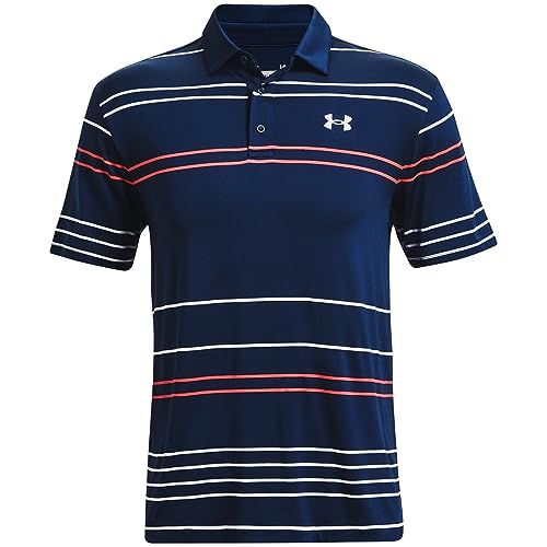 Under Armour Mens 2022 Playoff 2.0 Polo Shirt - Academy/Rush Red/White - XXL