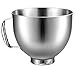 5 Quart Stainless Steel Mixer Bowl for KitchenAid Artisan & Classic Series 4.5&5 QT Tilt-Head Stand Mixers, Replacement Bowl for KitchenAid, Mixer Attachment for KA, Silver