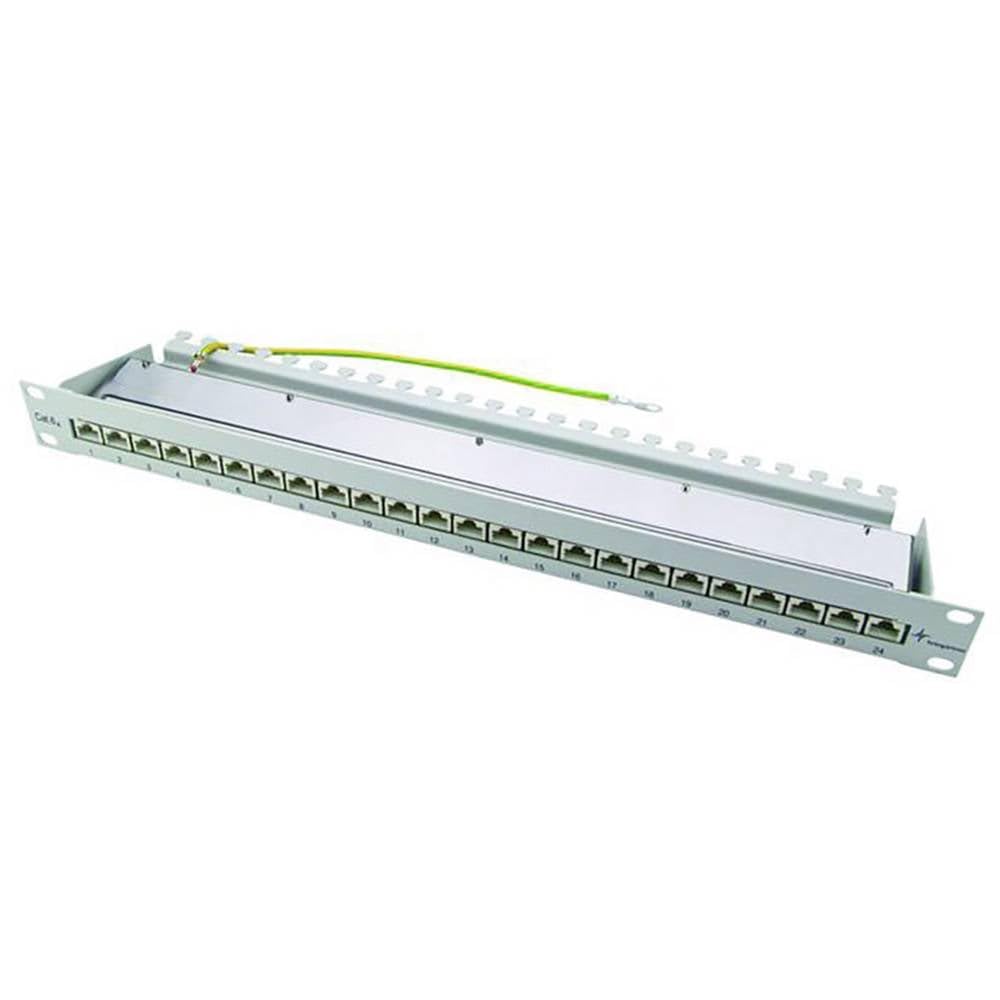 Telegärtner 19 Zoll Patch Panel MPP24 geschirmt 1HE schwarz | 24-Port RJ45, Cat.6A, werkzeuglose Abschirmhaube, 10 Gigabit Ethernet, 4PPoE fähig, robuste Metallausführung