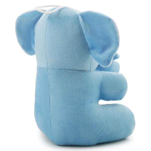 Image of Soft Light Blue Elephant Stuffed Plush Toy for Babies, Toddlers & Children Safe, Lightweight & Easy to Clean (28 CM)