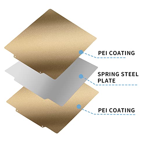 Image of Double Sided Textured PEI Sheet Bed 310x310mm, Flexible PEI Spring Steel Build Plate for CR-10, Artillery SW-X1 /X2, Anet A8 Plus